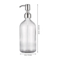 Round Amber Clear  8oz 250ml Glass Foam Pump Bottles with Stainless Steel Pump